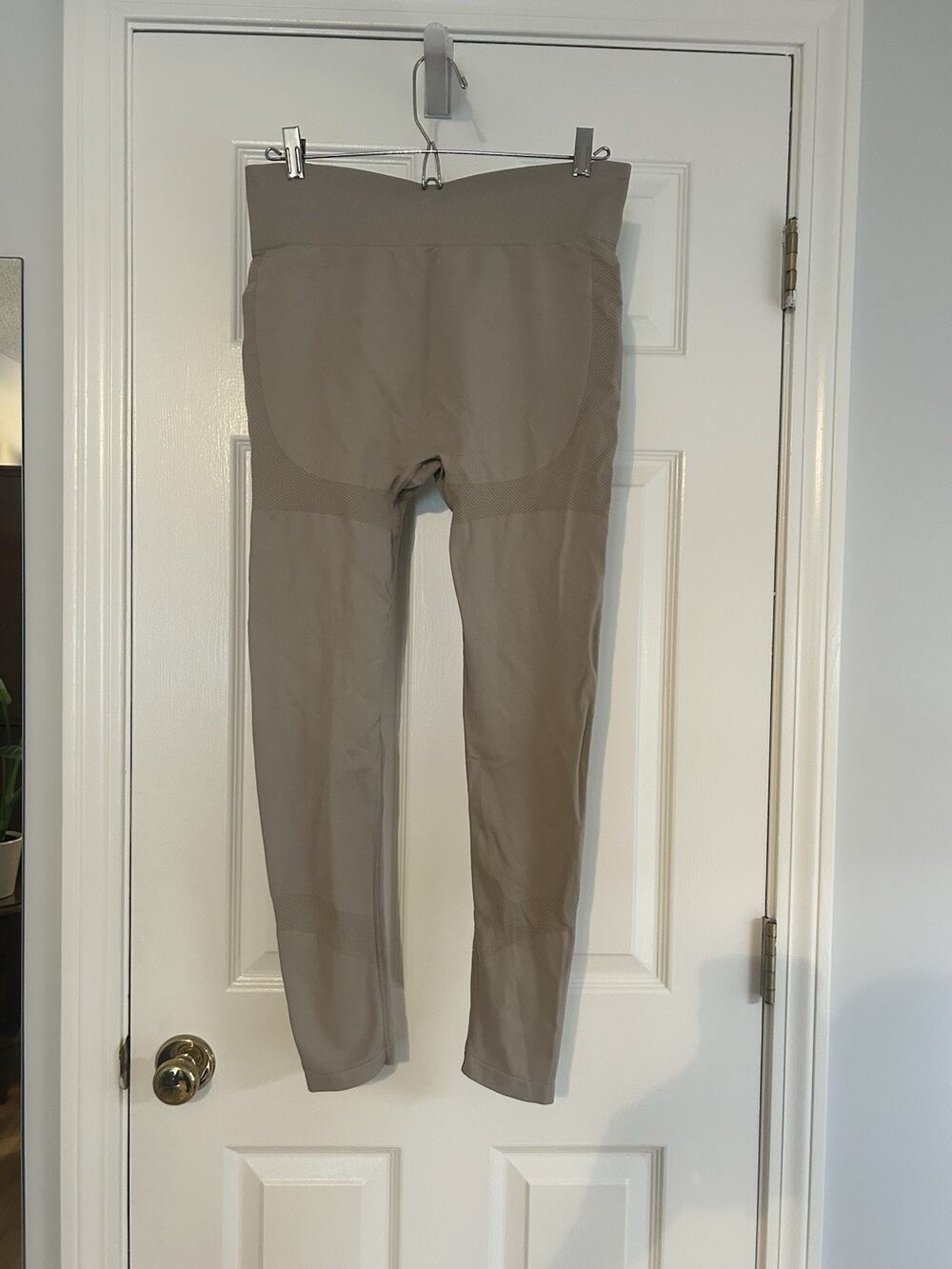 Primark WORKOUT Seamless High-Waist Leggings L 14/16 Taupe Mesh Panels